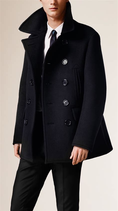 burberry pea coat man|burberry men's cashmere overcoat.